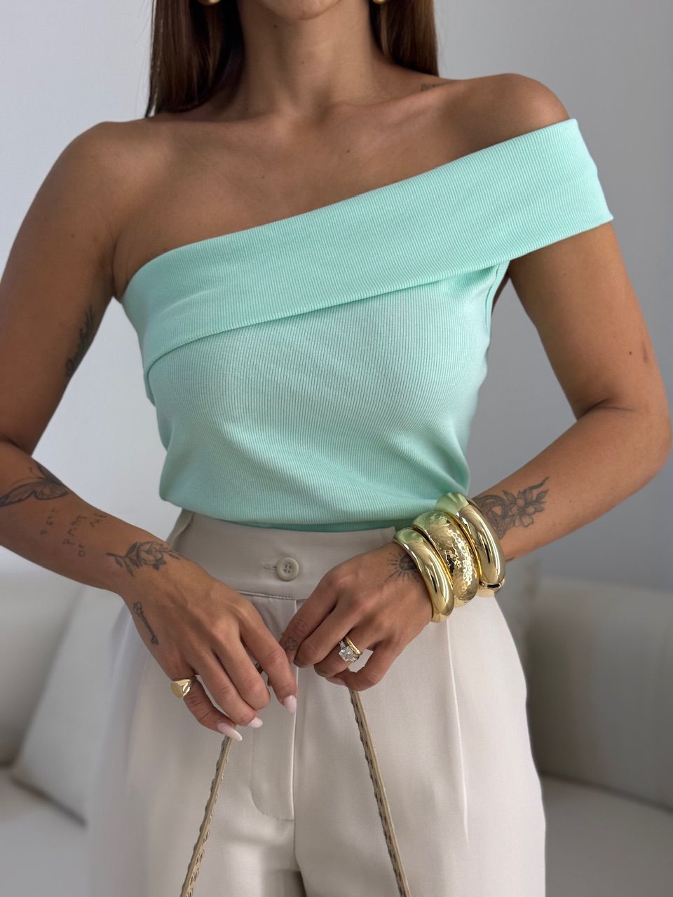 BLUSA CLAUDIA NULA MANGA BABY GREEN