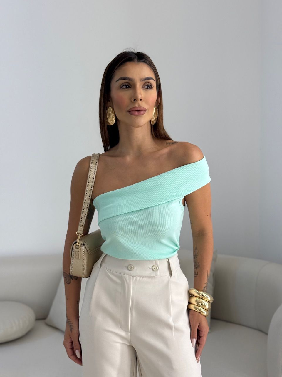BLUSA CLAUDIA NULA MANGA BABY GREEN