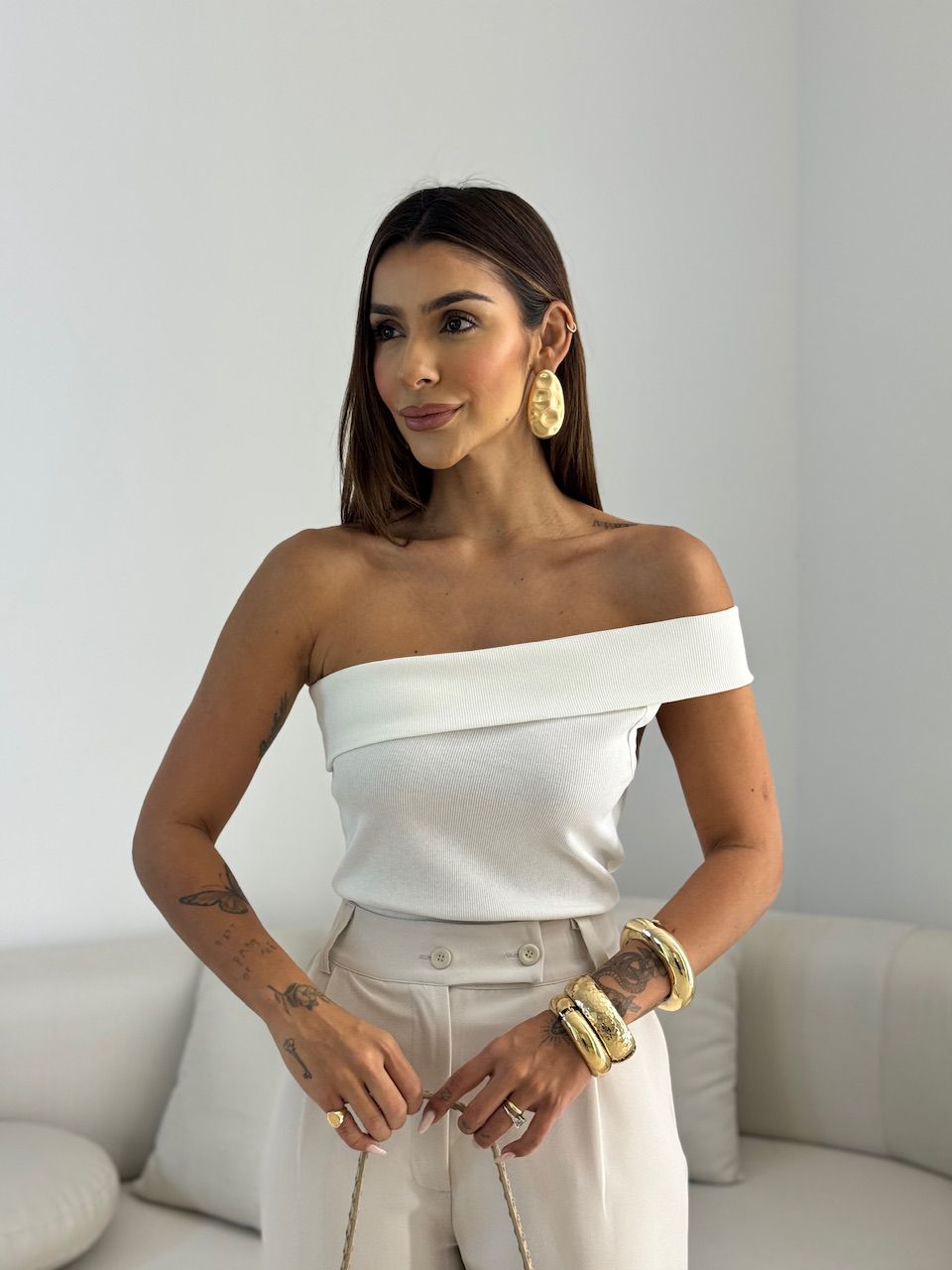 BLUSA CLAUDIA NULA MANGA OFF - 0068170048 - CAROLLA FERRARO