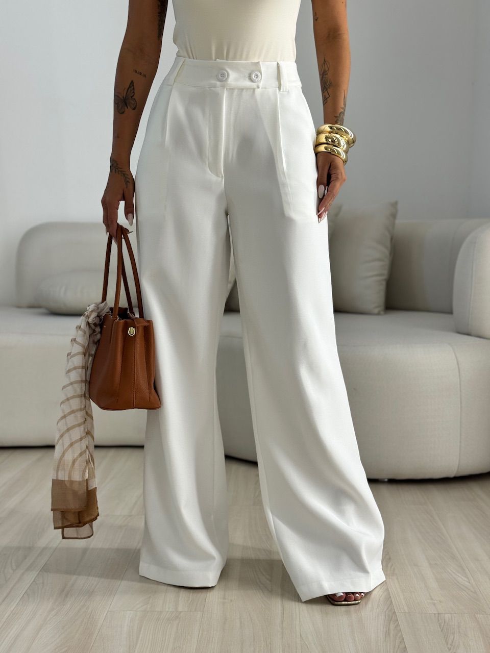 CALÇA ANGELINA PANTALONA AREIA