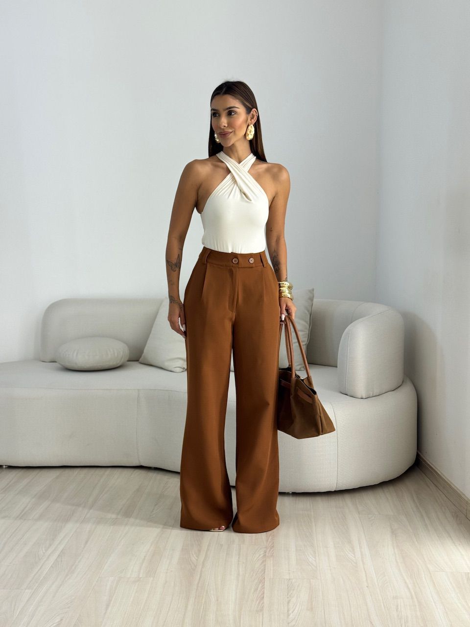 CALÇA ANGELINA PANTALONA MARROM