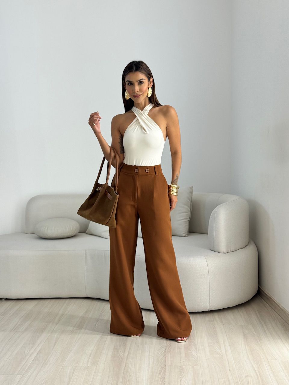 CALÇA ANGELINA PANTALONA MARROM