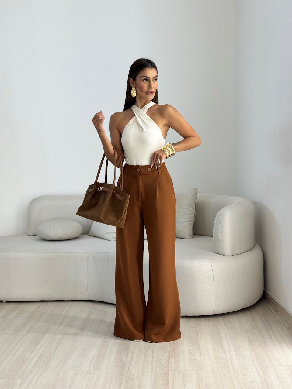 CALÇA ANGELINA PANTALONA MARROM