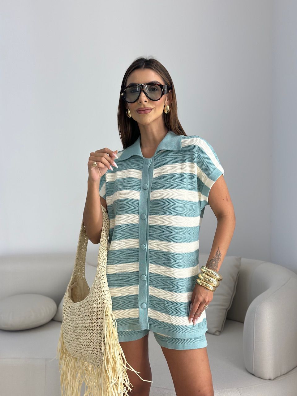 CONJUNTO ANA CECILIA TRICOT VERDE