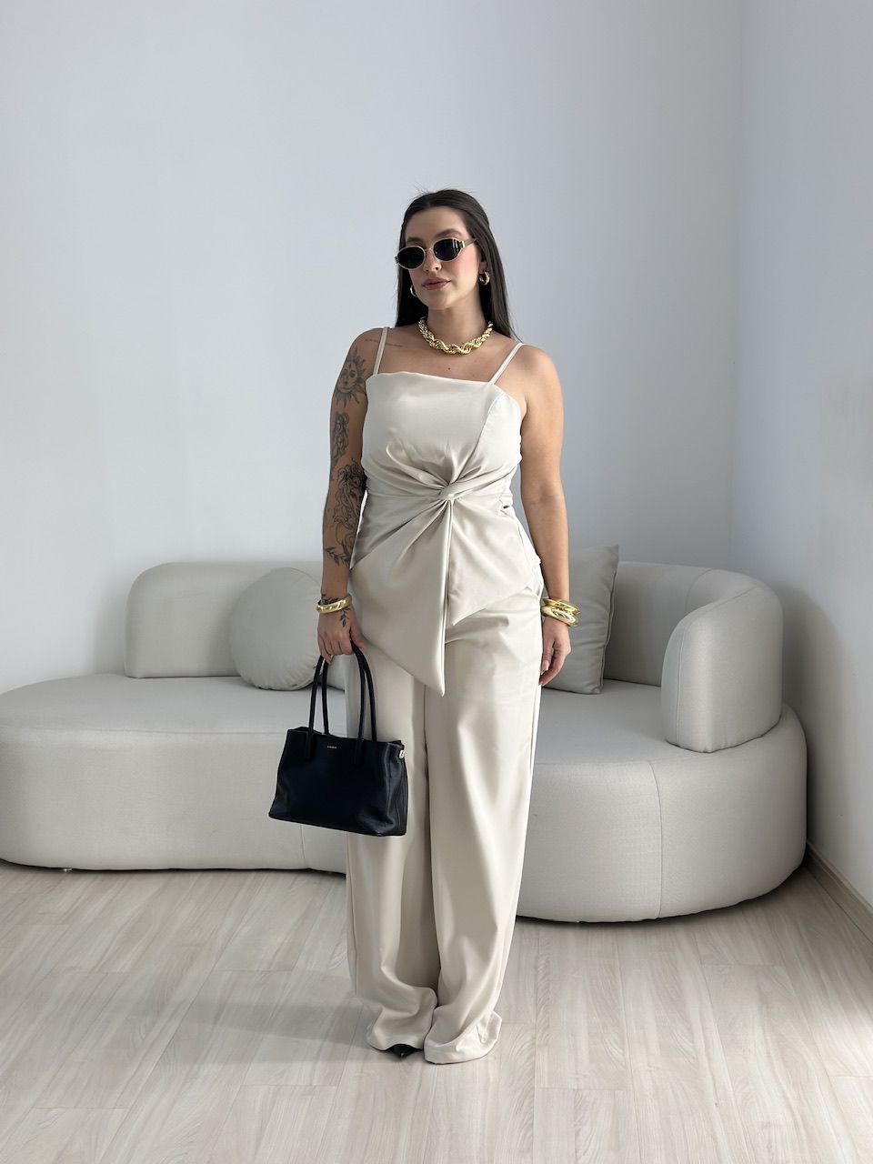 CONJUNTO ANA FLORA CALÇA AREIA