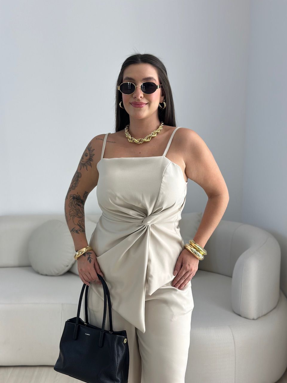 CONJUNTO ANA FLORA CALÇA AREIA