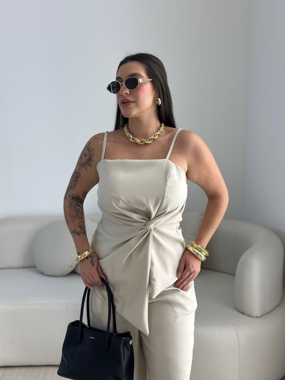 CONJUNTO ANA FLORA CALÇA AREIA