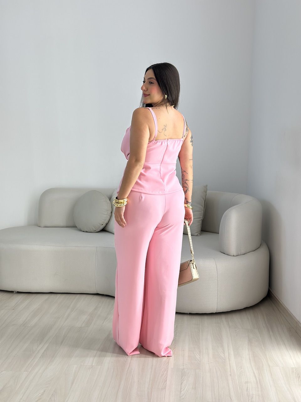 CONJUNTO ANA FLORA CALÇA ROSA