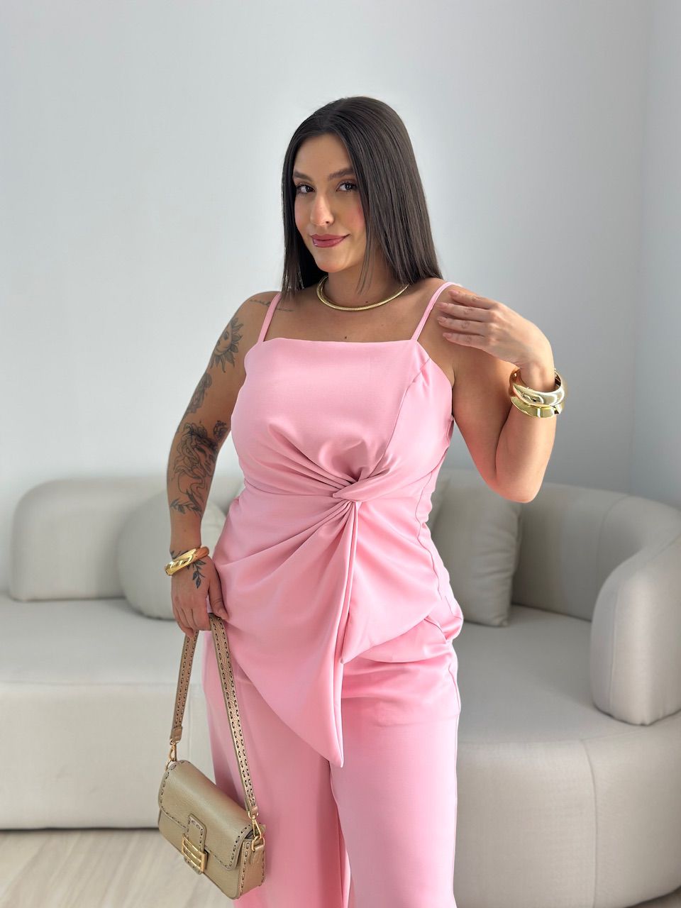 CONJUNTO ANA FLORA CALÇA ROSA