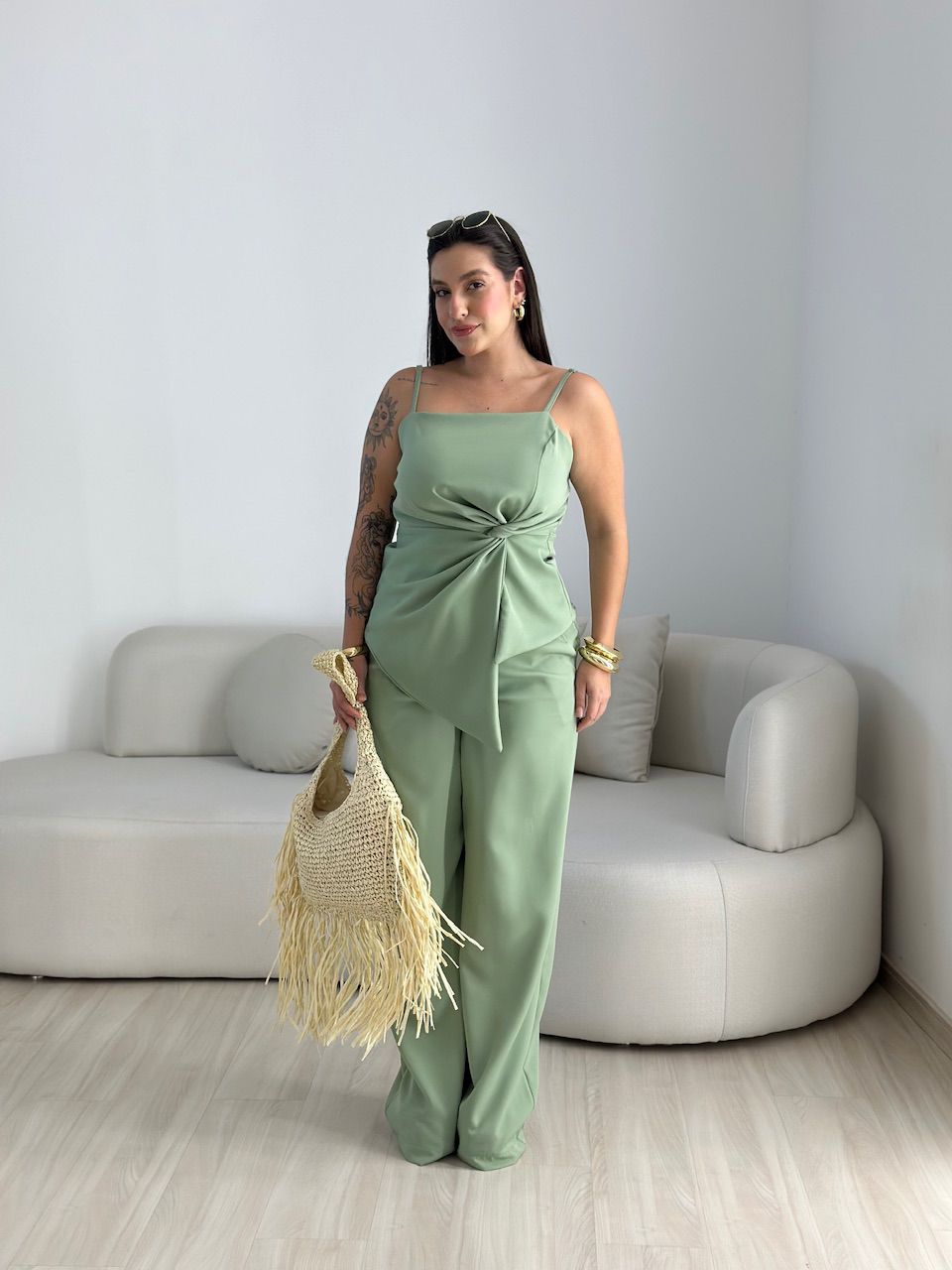 CONJUNTO ANA FLORA CALÇA VERDE