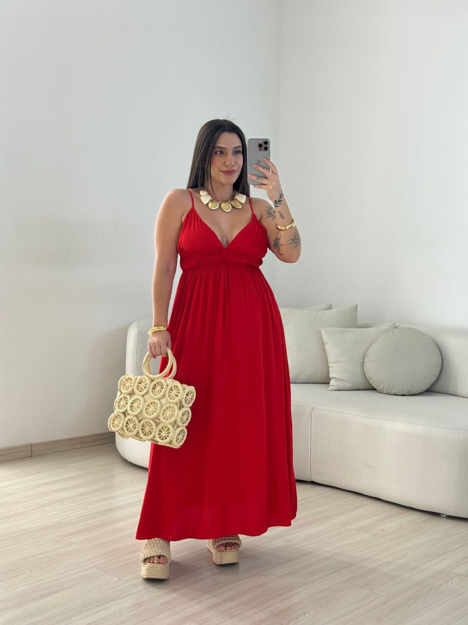 VESTIDO AYLA LONGUETE VERMELHO