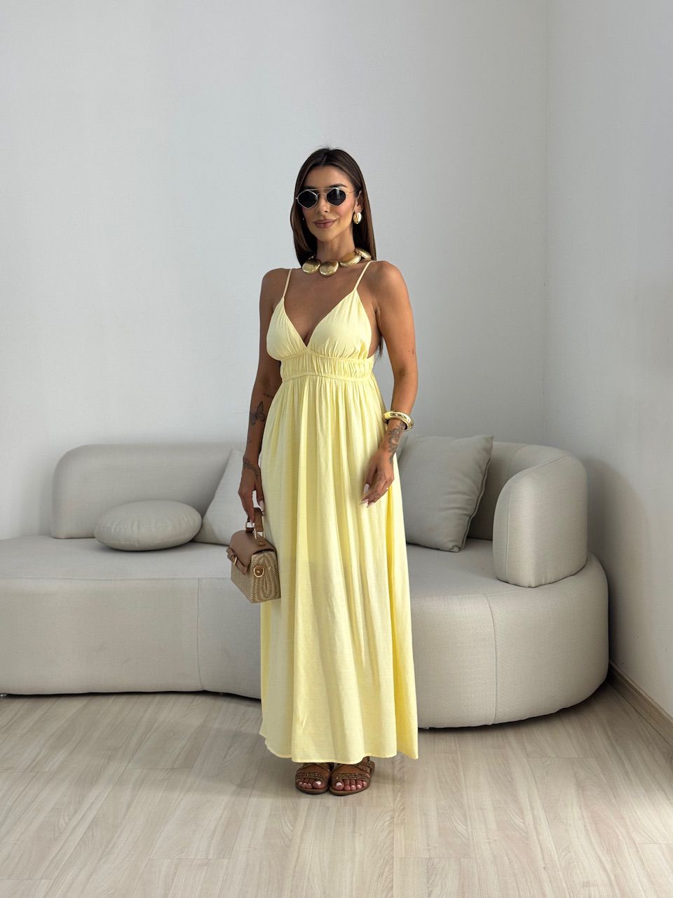 VESTIDO AYLA LONGUETE YELLOW BUTTER