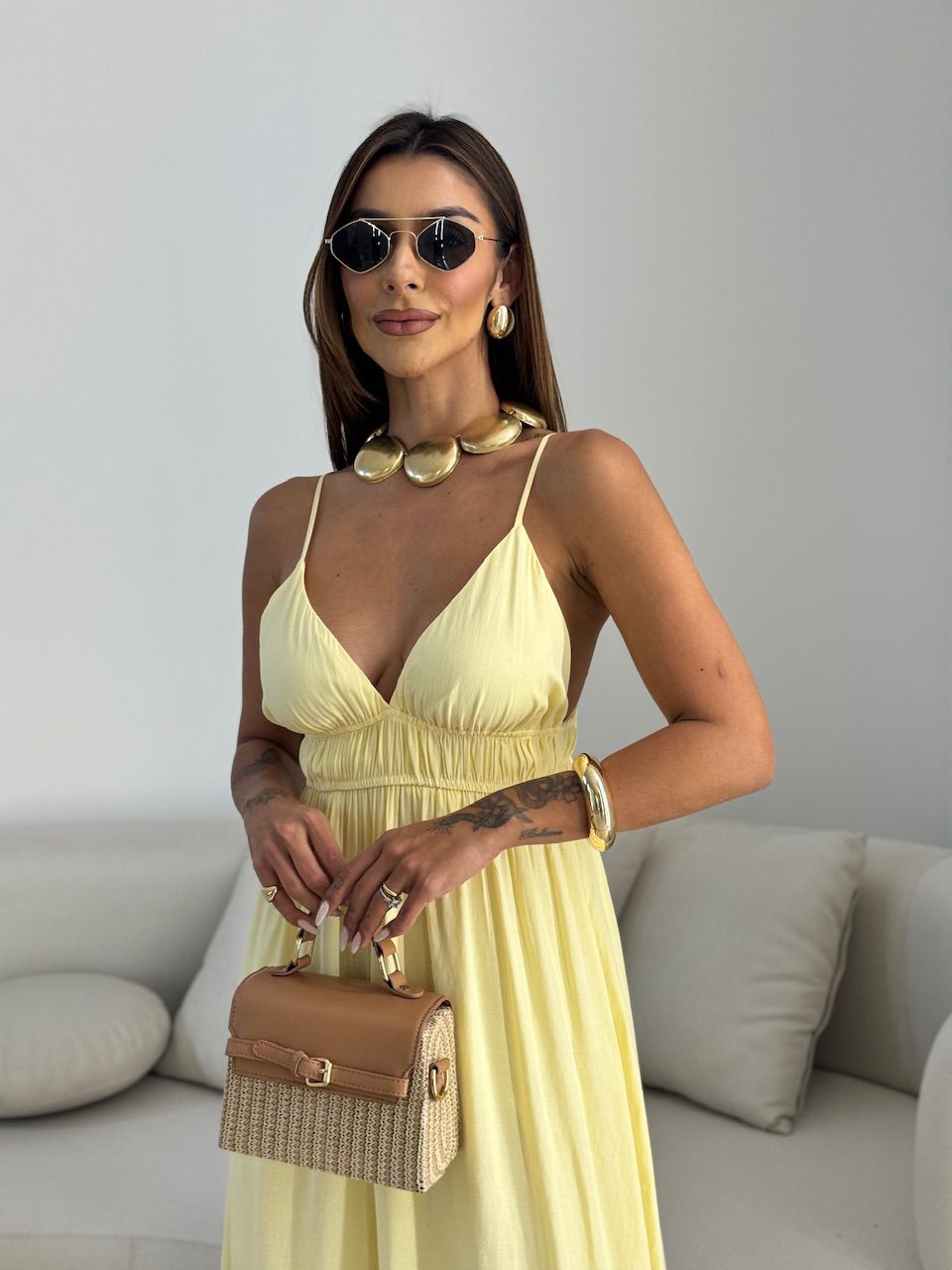 VESTIDO AYLA LONGUETE YELLOW BUTTER
