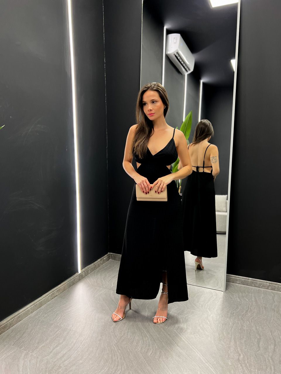 VESTIDO ESTER ALCINHA PRETO - 0044690032 - CAROLLA FERRARO