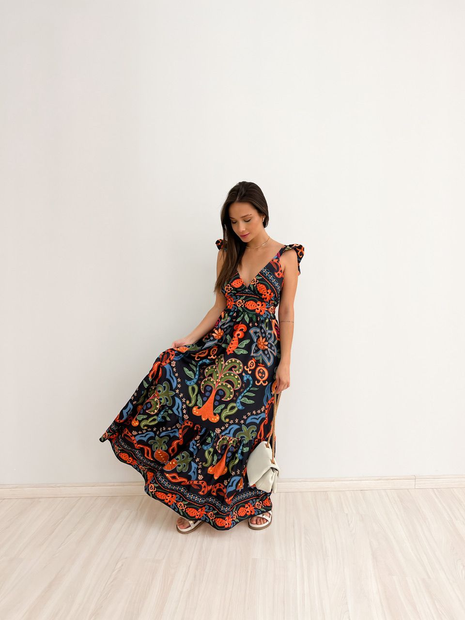 VESTIDO LEANDRA FLORAL AZUL ESTAMPADO