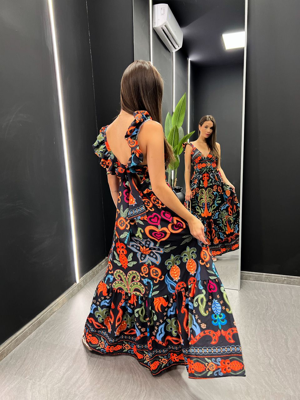 VESTIDO LEANDRA FLORAL AZUL ESTAMPADO