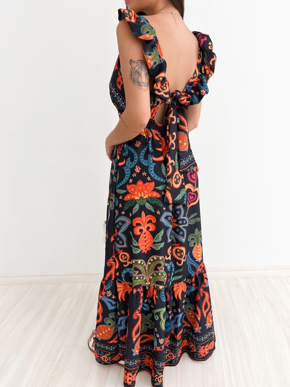 VESTIDO LEANDRA FLORAL AZUL ESTAMPADO