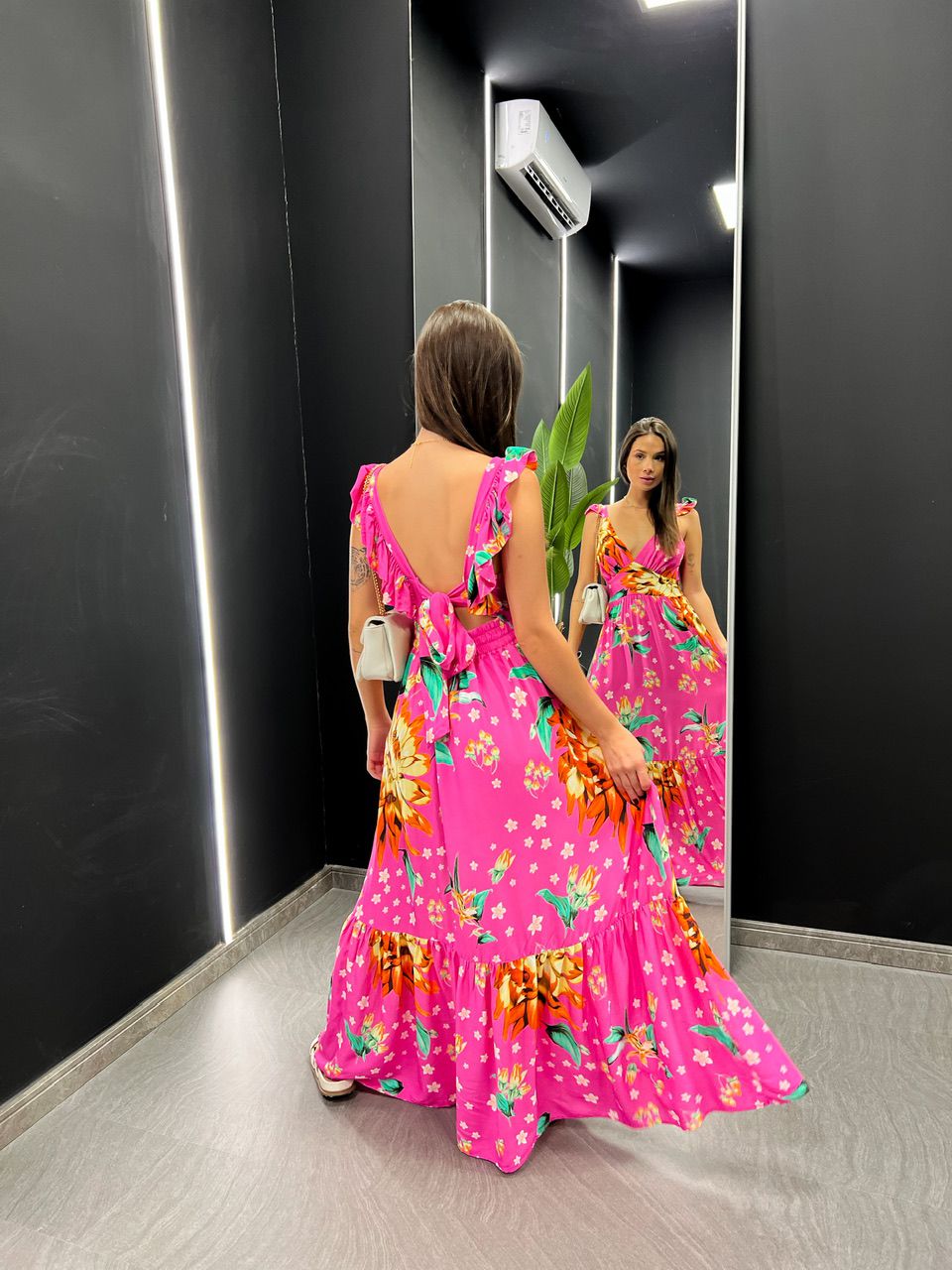 VESTIDO LEANDRA FLORAL ROSA ESTAMPADO