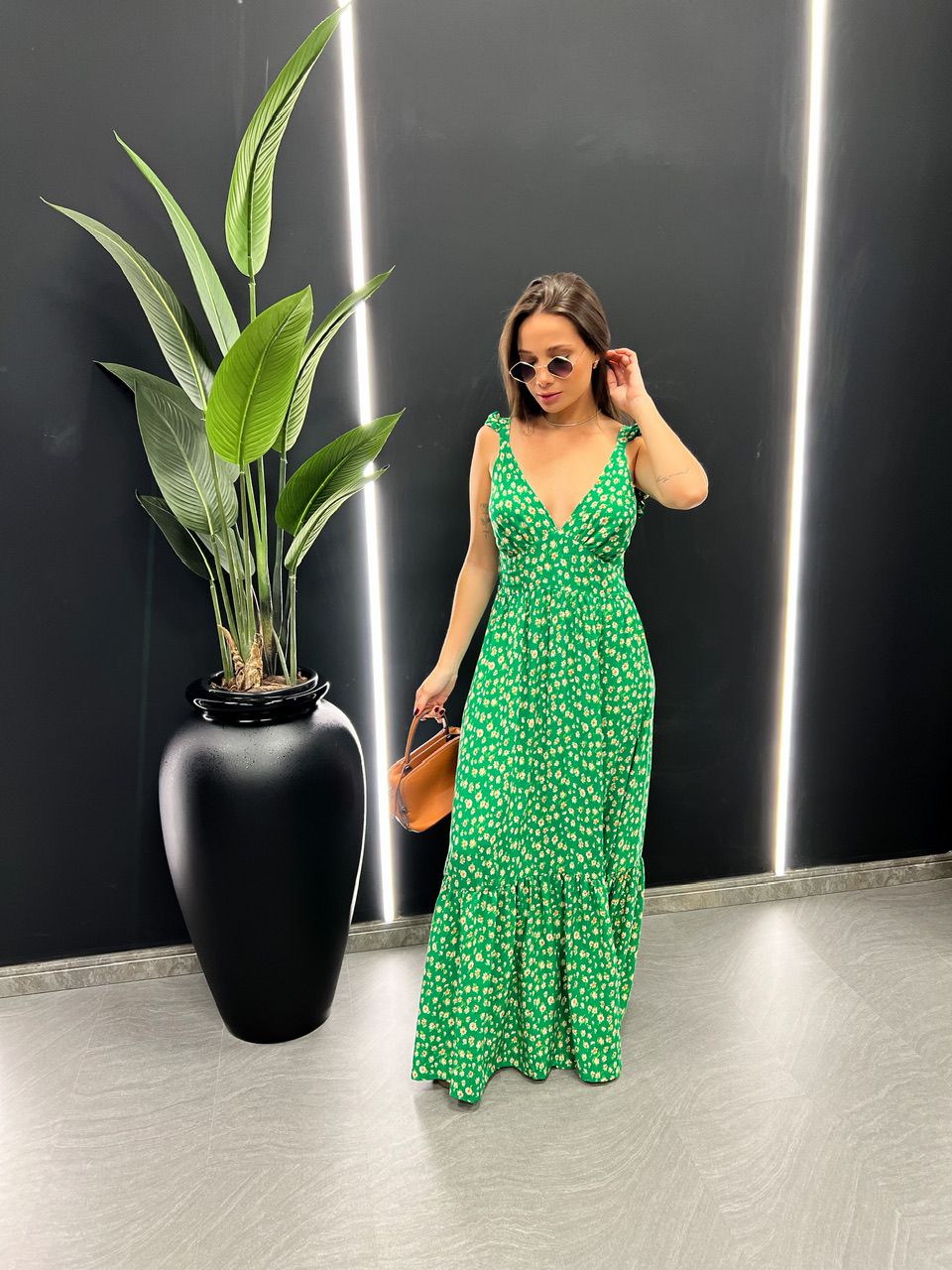 VESTIDO LEANDRA FLORAL verde
