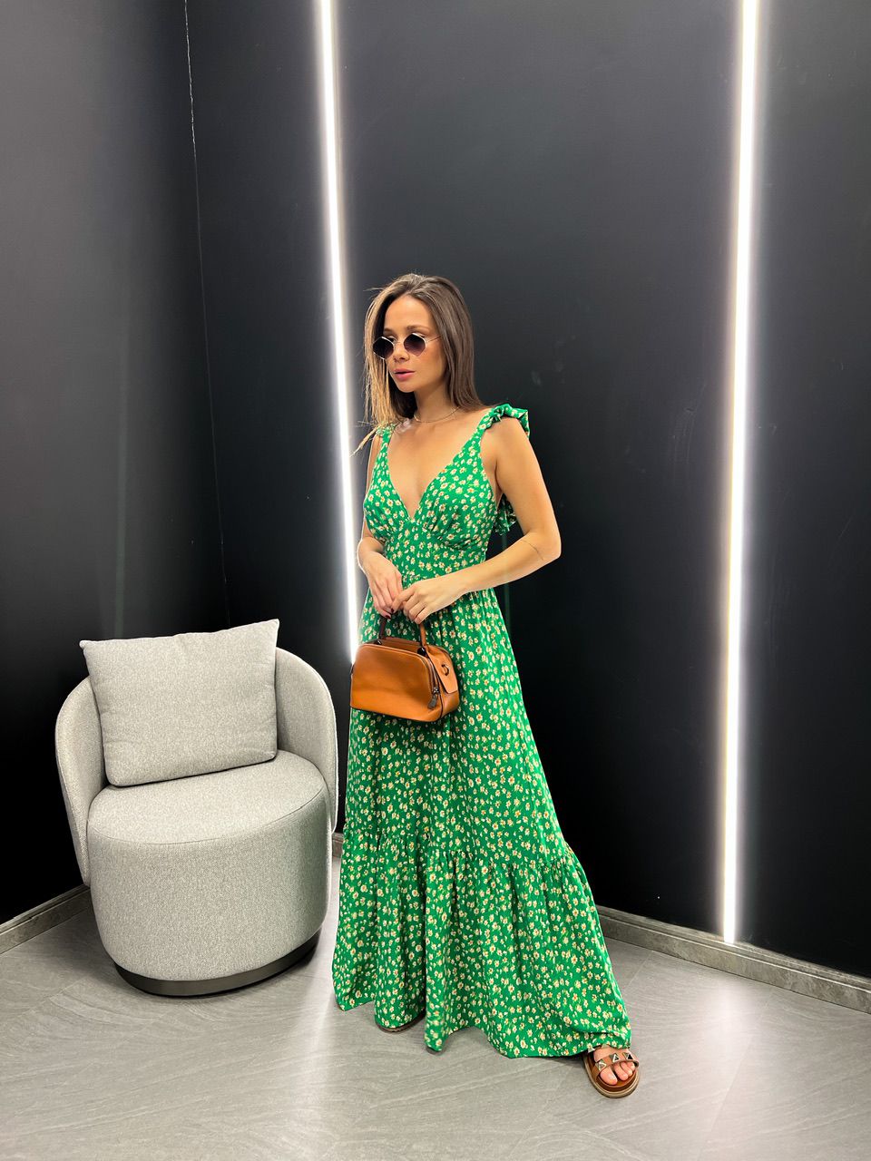 VESTIDO LEANDRA FLORAL verde