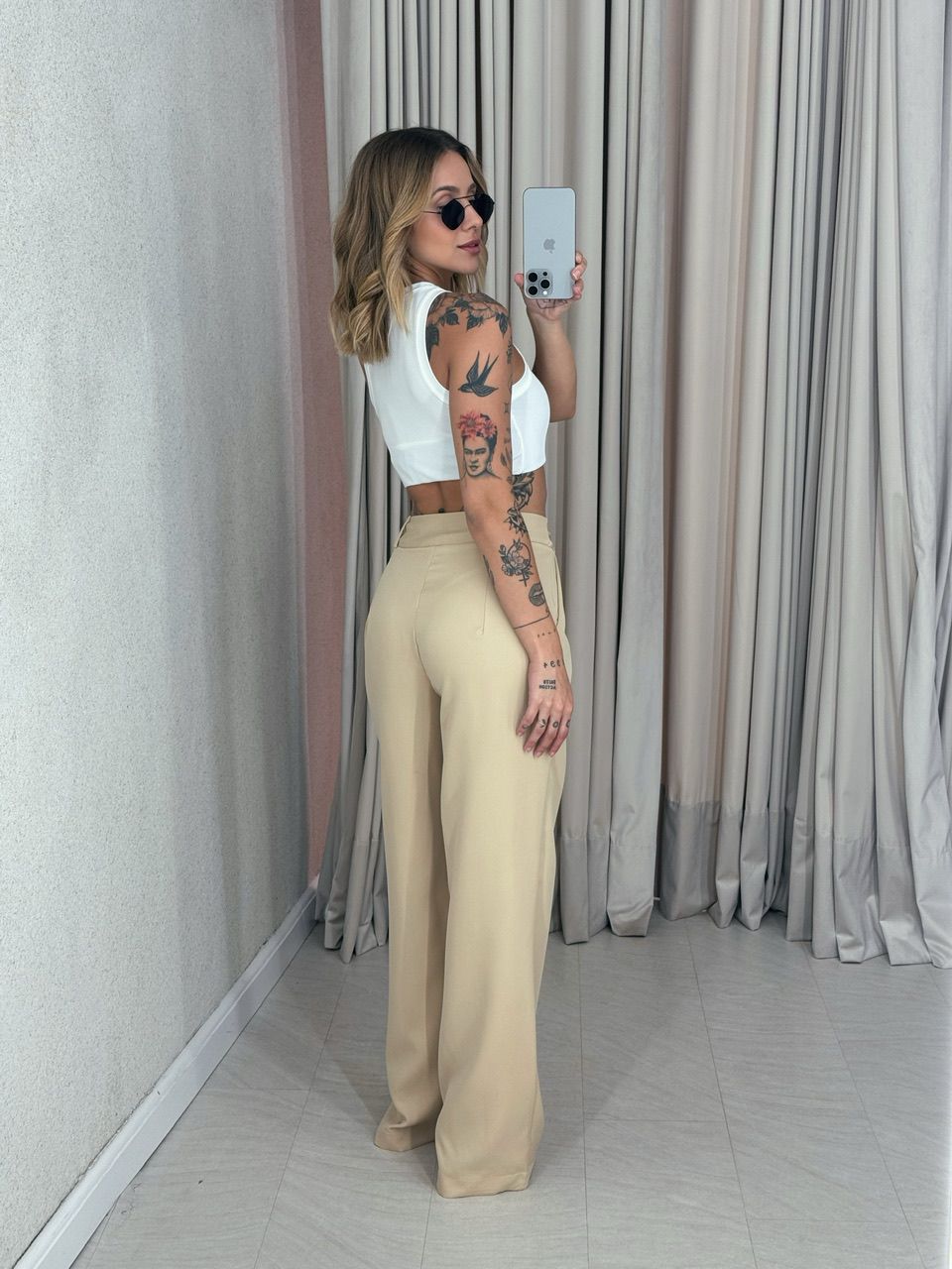 CALÇA ALINE PANTALONA AREIA