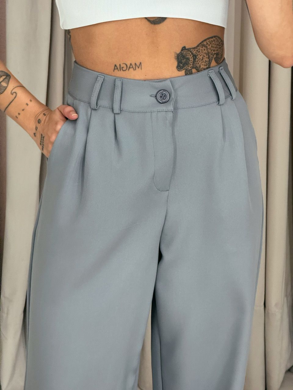 CALÇA ALINE PANTALONA CINZA