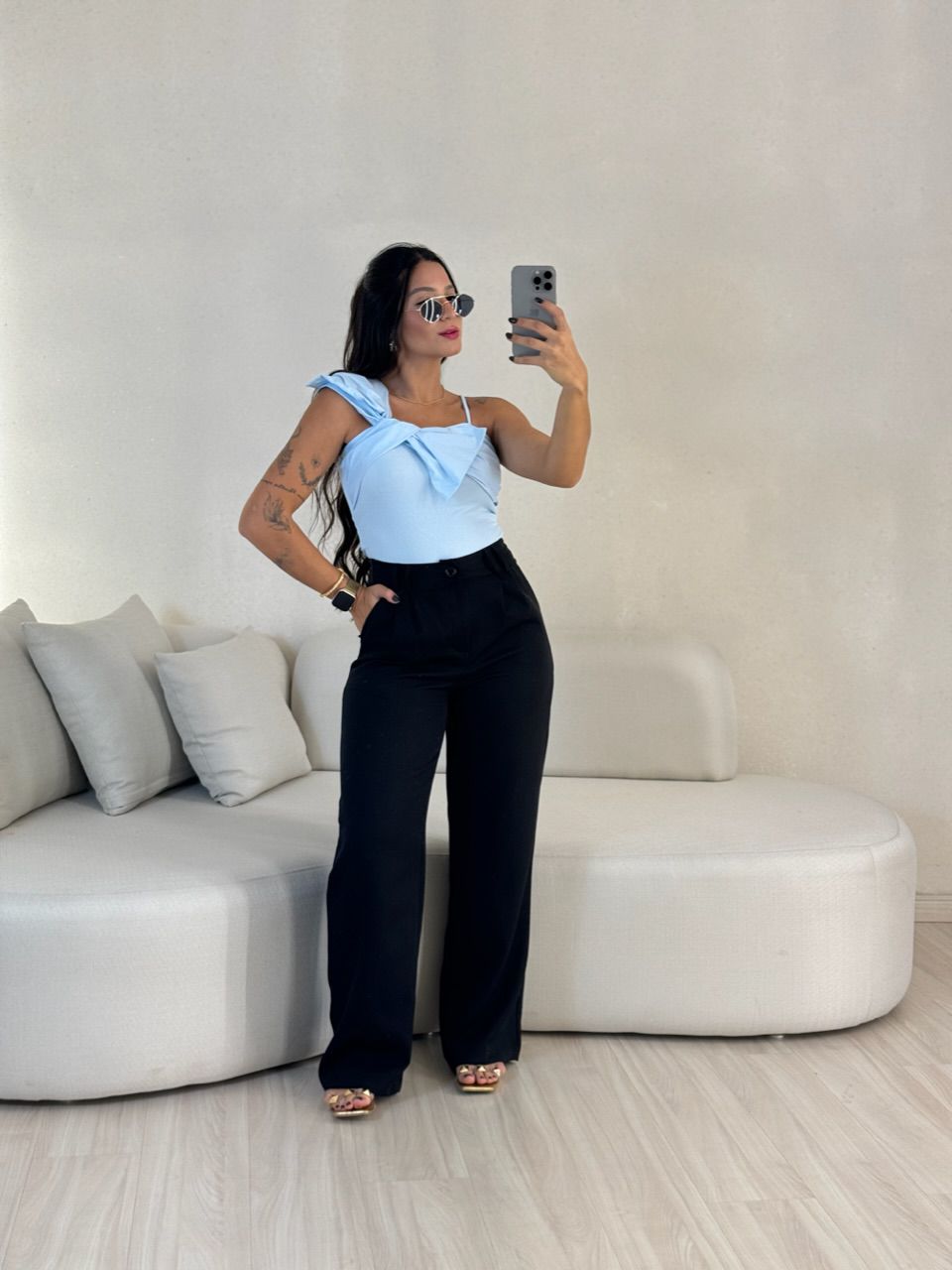 CALÇA ALINE PANTALONA PRETA