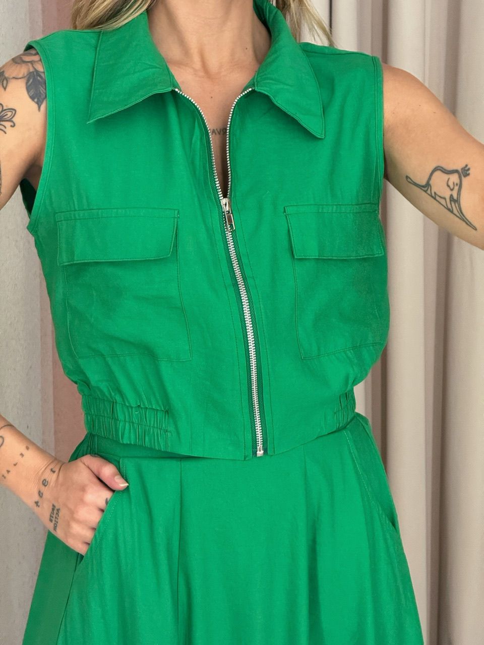 CONJUNTO ÁGATA SAIA VERDE