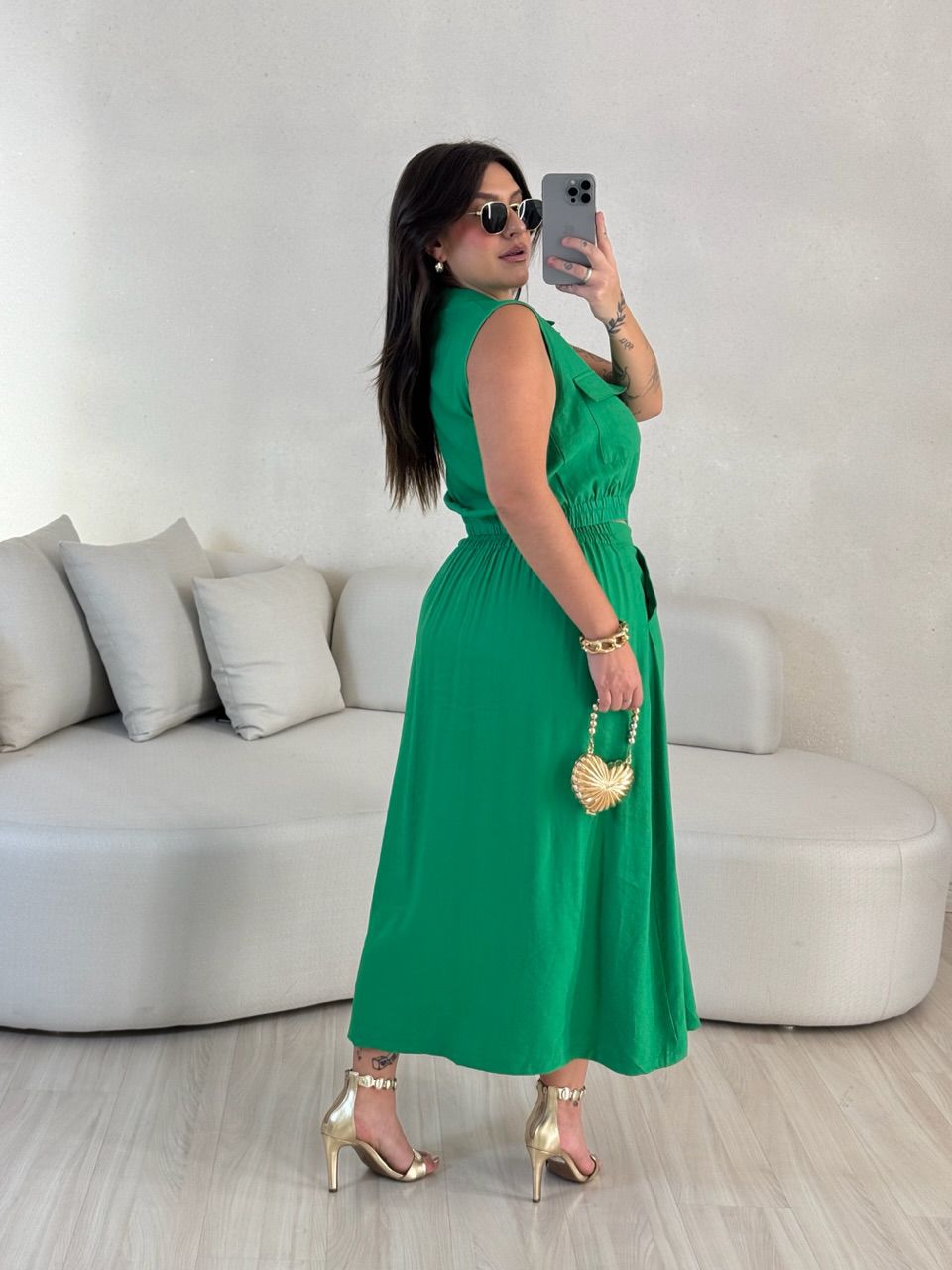 CONJUNTO ÁGATA SAIA VERDE