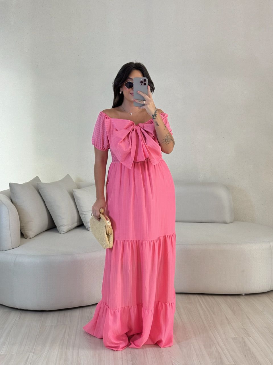 VESTIDO LAÇO LASTEX ROSA