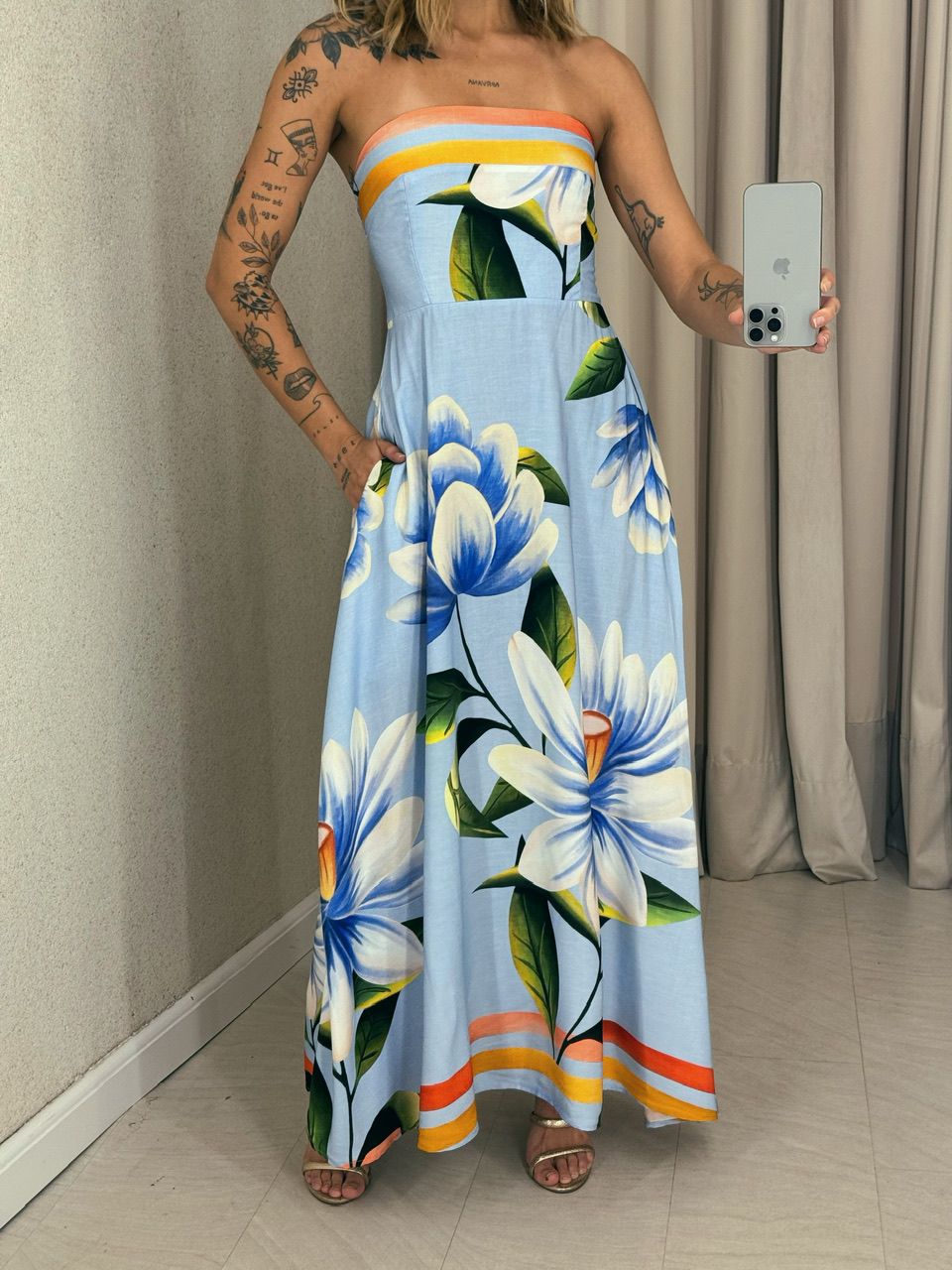 VESTIDO PETÚNIA TOMARA QUE CAIA AZUL