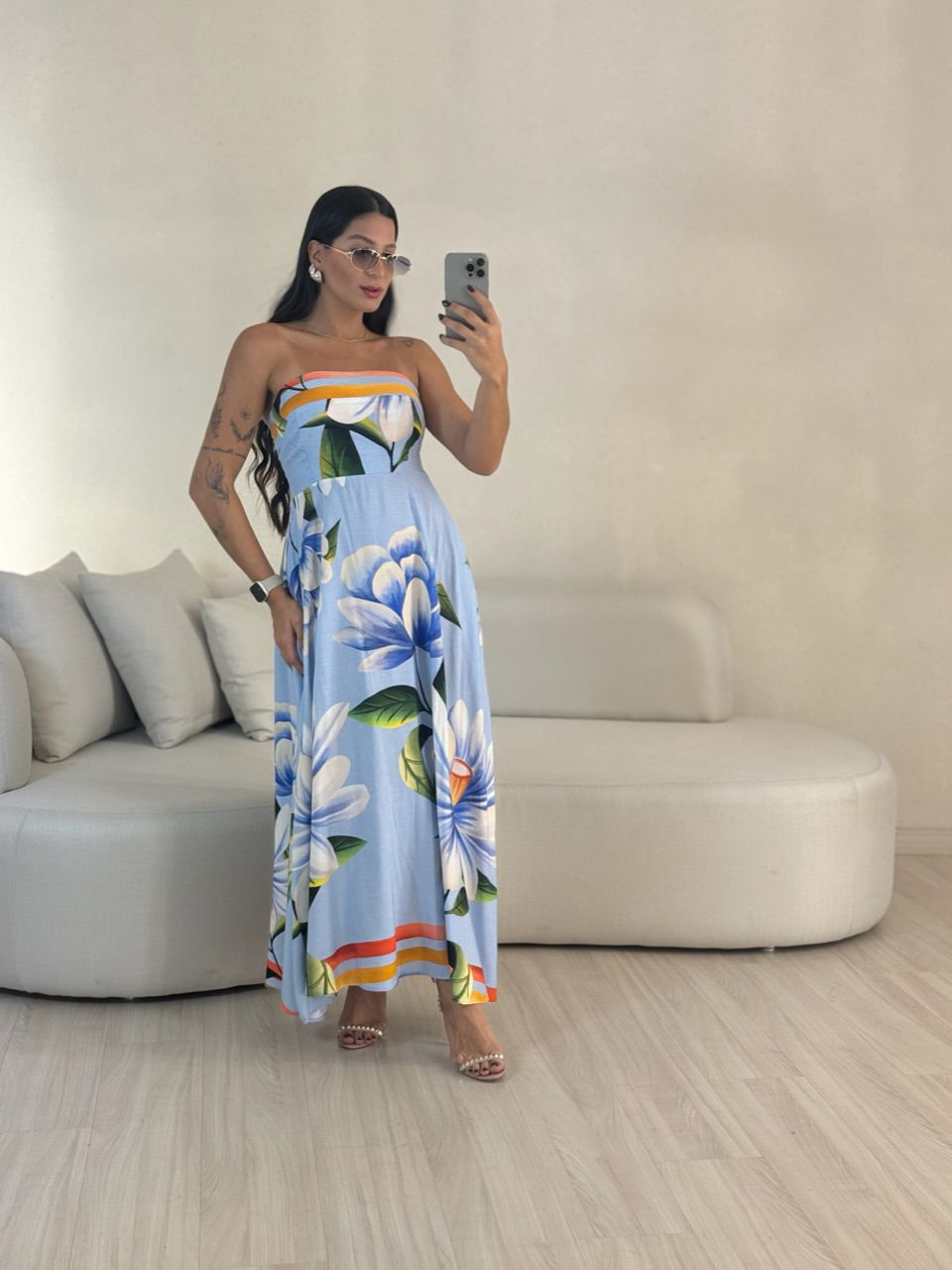 VESTIDO PETÚNIA TOMARA QUE CAIA AZUL