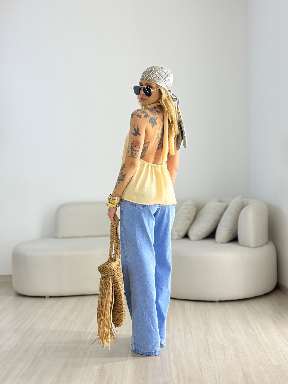 BLUSA ANA CLAUDIA CF FRENTE ÚNICA AREIA