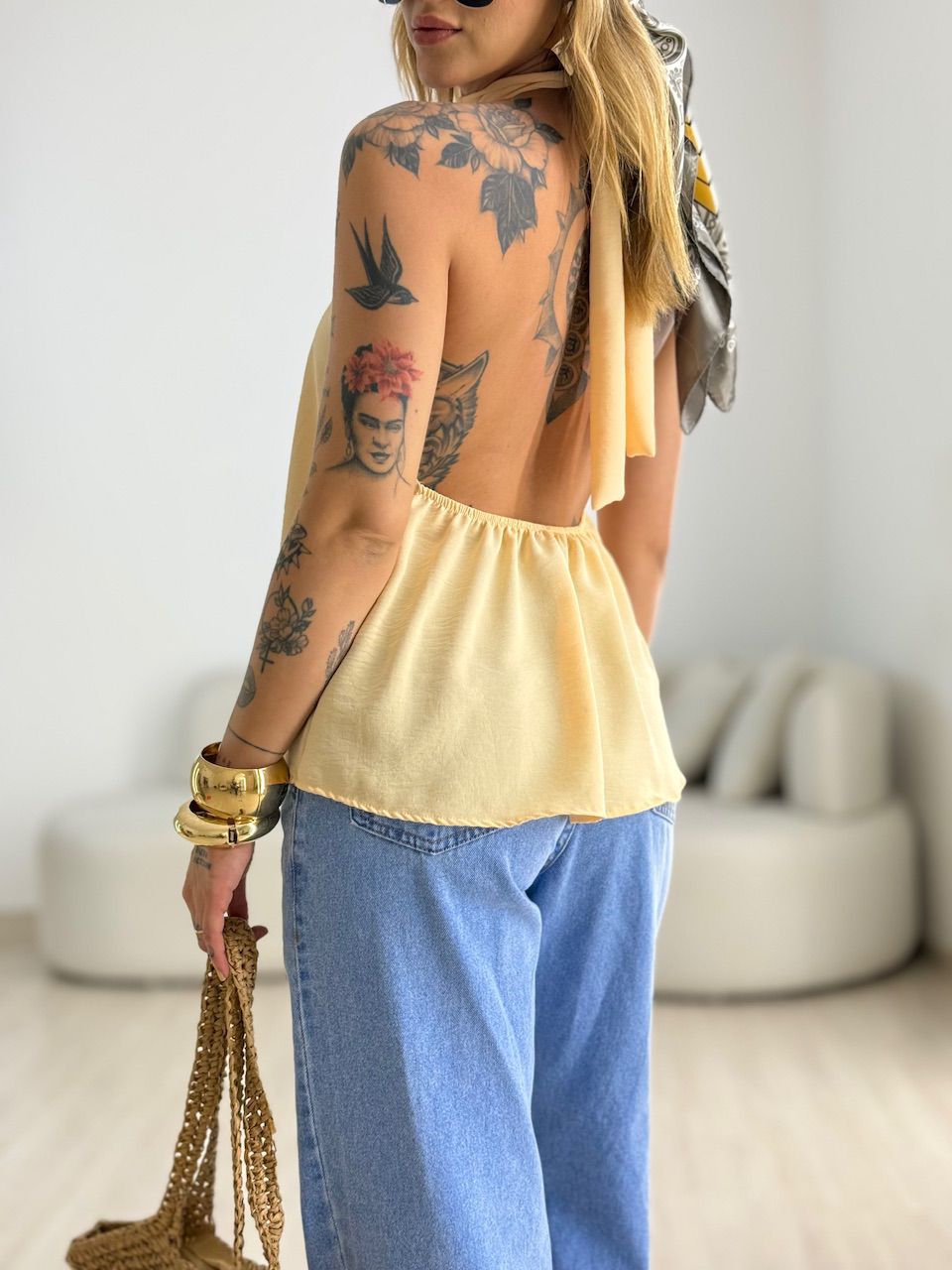 BLUSA ANA CLAUDIA CF FRENTE ÚNICA AREIA
