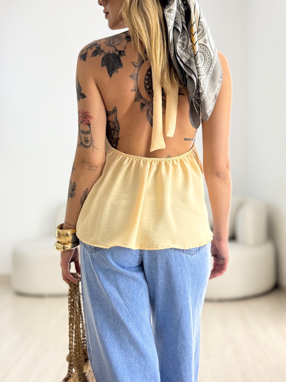 BLUSA ANA CLAUDIA CF FRENTE ÚNICA AREIA