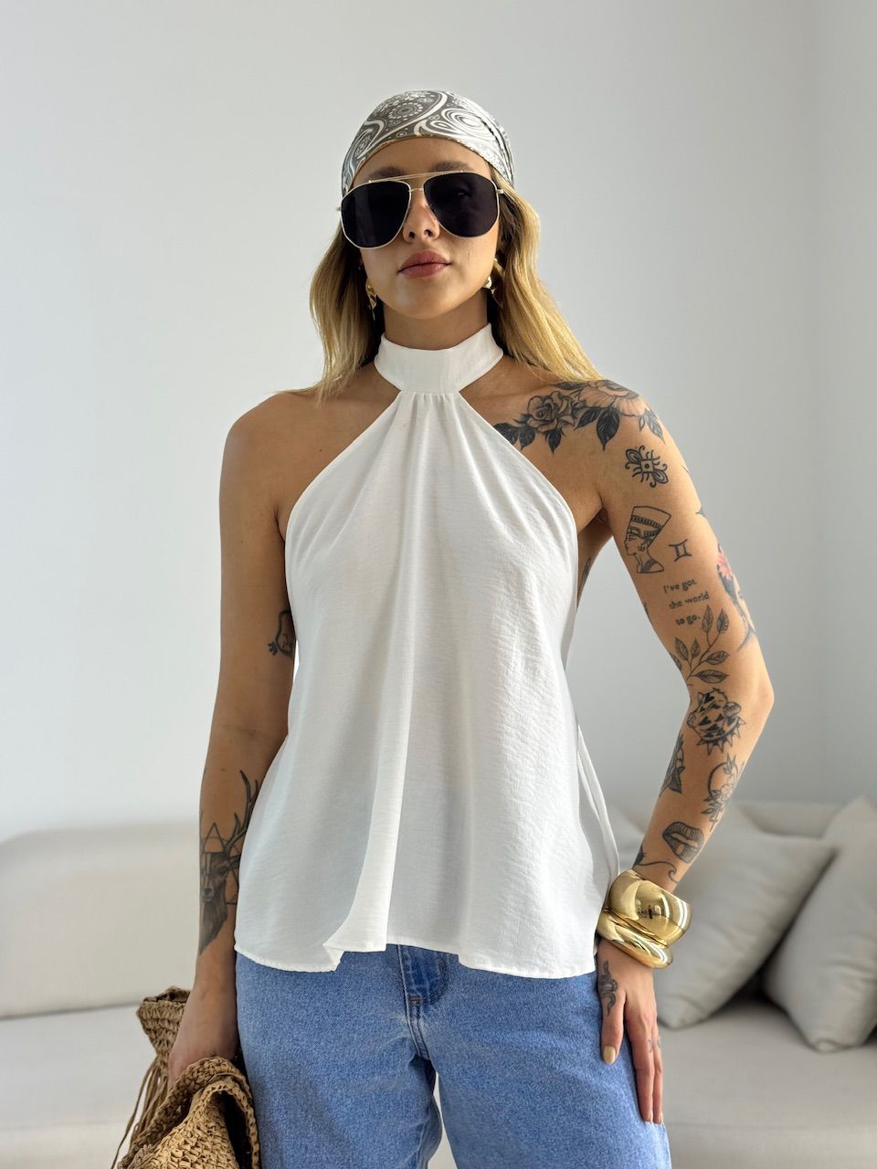 BLUSA ANA CLAUDIA CF FRENTE ÚNICA BRANCA - 0069800... - CAROLLA FERRARO