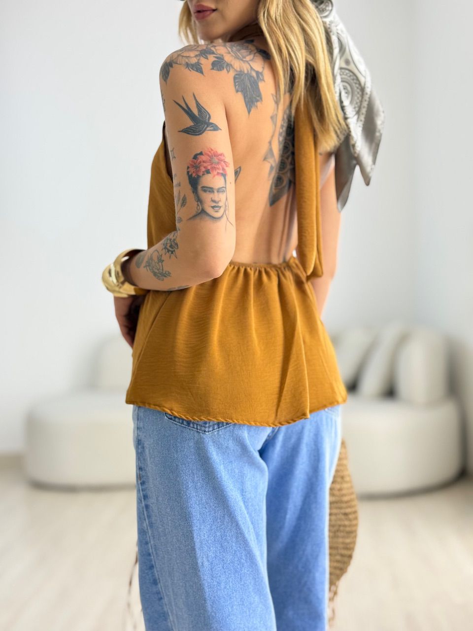 BLUSA ANA CLAUDIA CF FRENTE ÚNICA CARAMELO