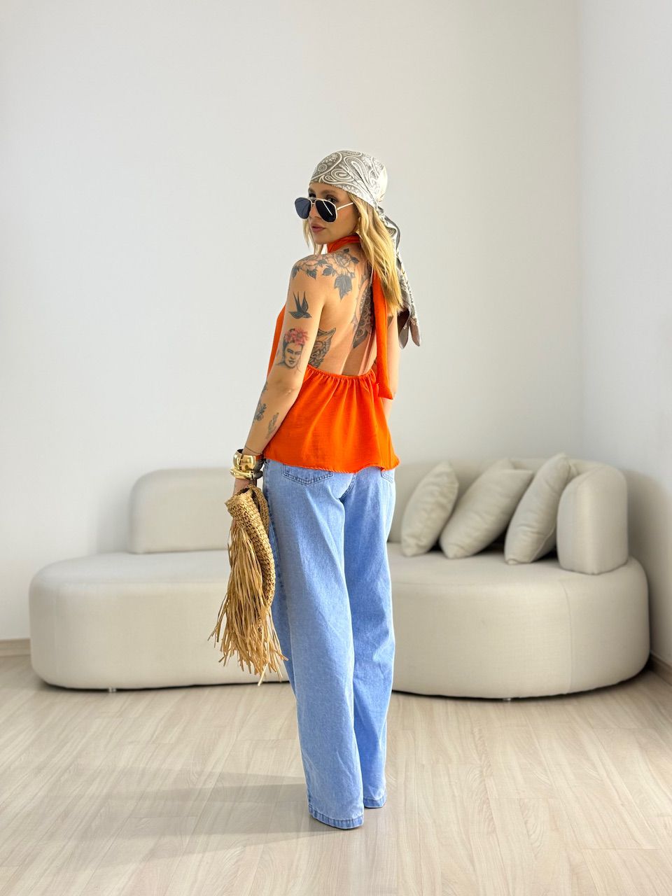 BLUSA ANA CLAUDIA CF FRENTE ÚNICA LARANJA