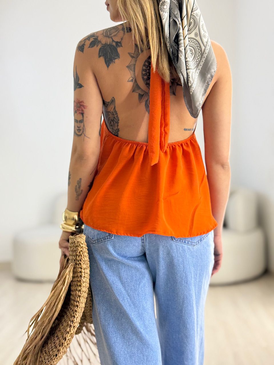 BLUSA ANA CLAUDIA CF FRENTE ÚNICA LARANJA