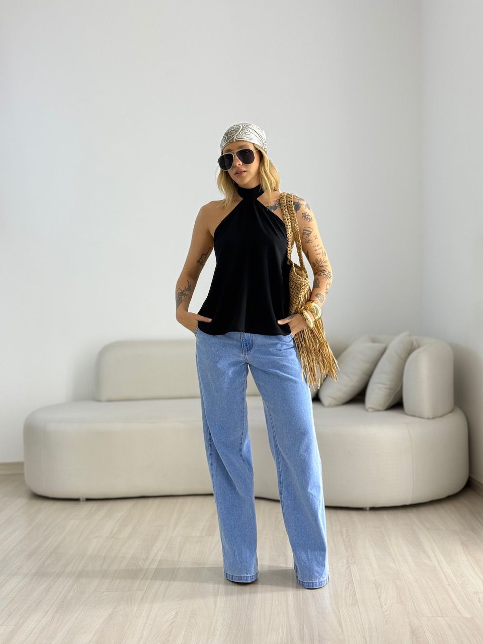 BLUSA ANA CLAUDIA CF FRENTE ÚNICA PRETA