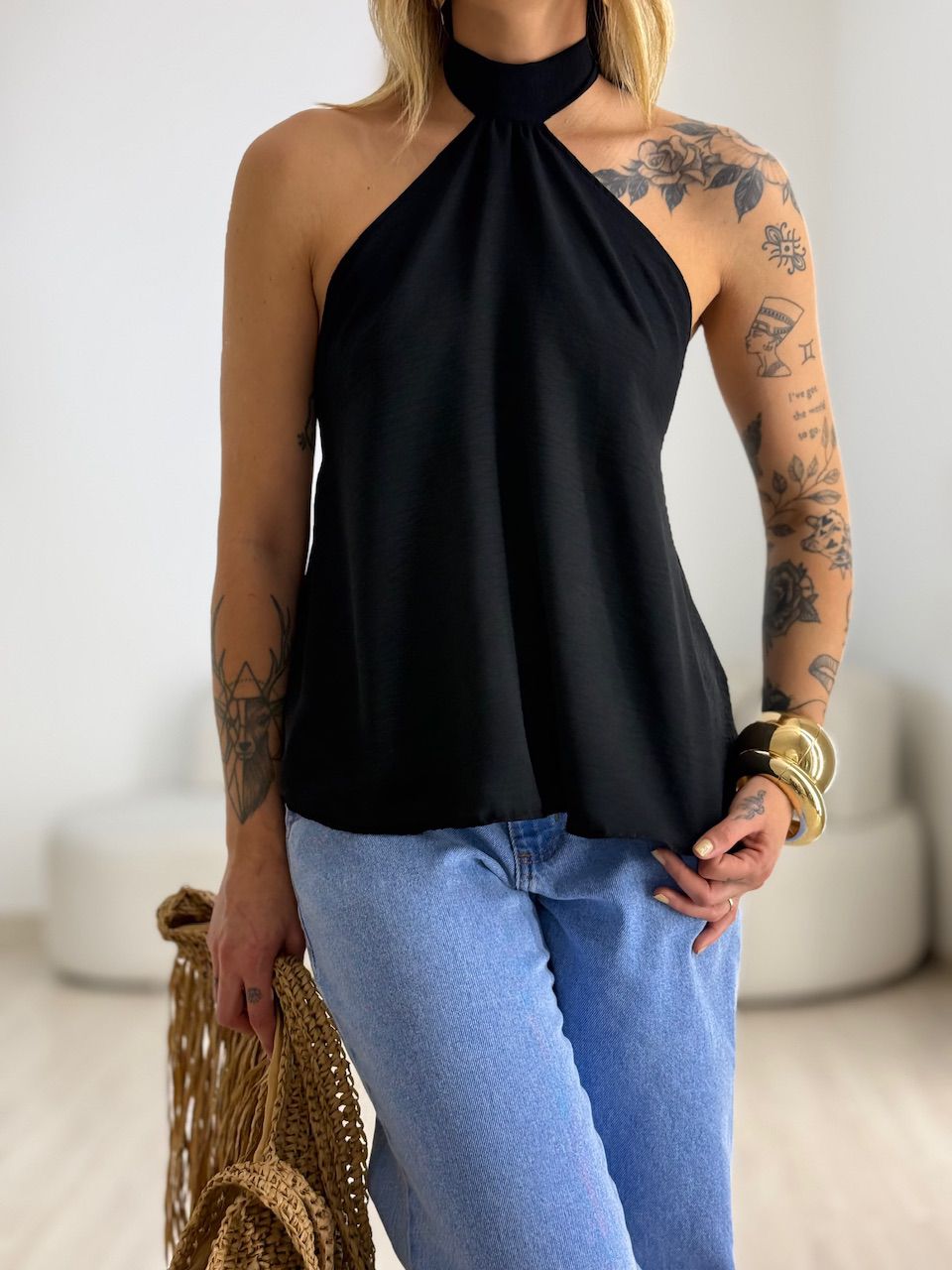 BLUSA ANA CLAUDIA CF FRENTE ÚNICA PRETA