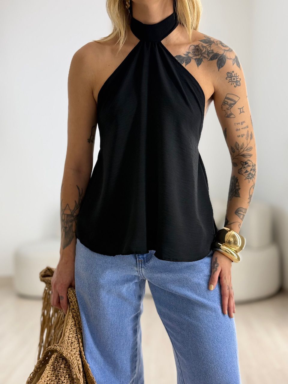 BLUSA ANA CLAUDIA CF FRENTE ÚNICA PRETA