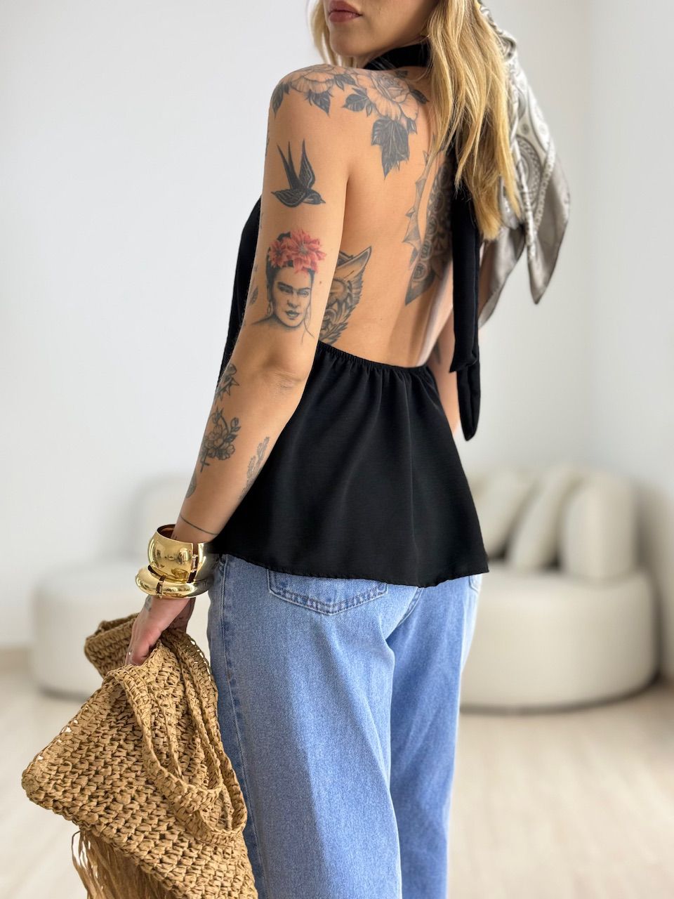 BLUSA ANA CLAUDIA CF FRENTE ÚNICA PRETA