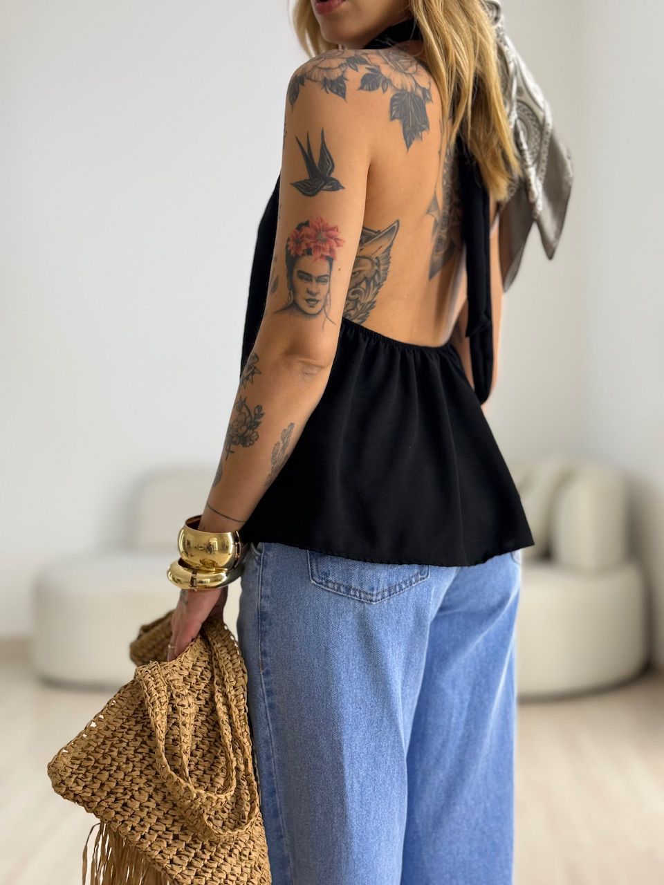 BLUSA ANA CLAUDIA CF FRENTE ÚNICA PRETA