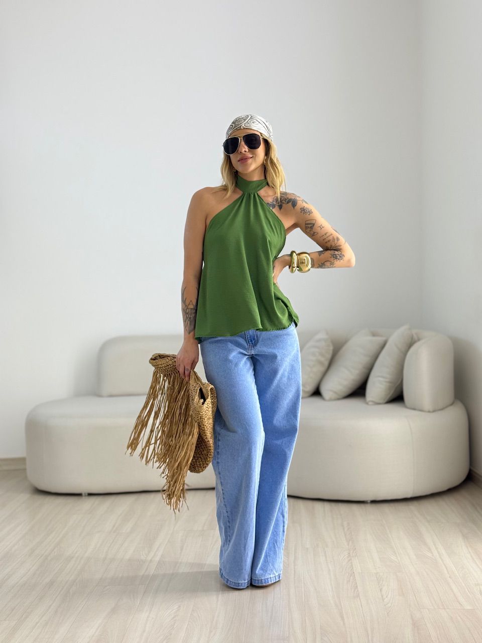 BLUSA ANA CLAUDIA CF FRENTE ÚNICA VERDE