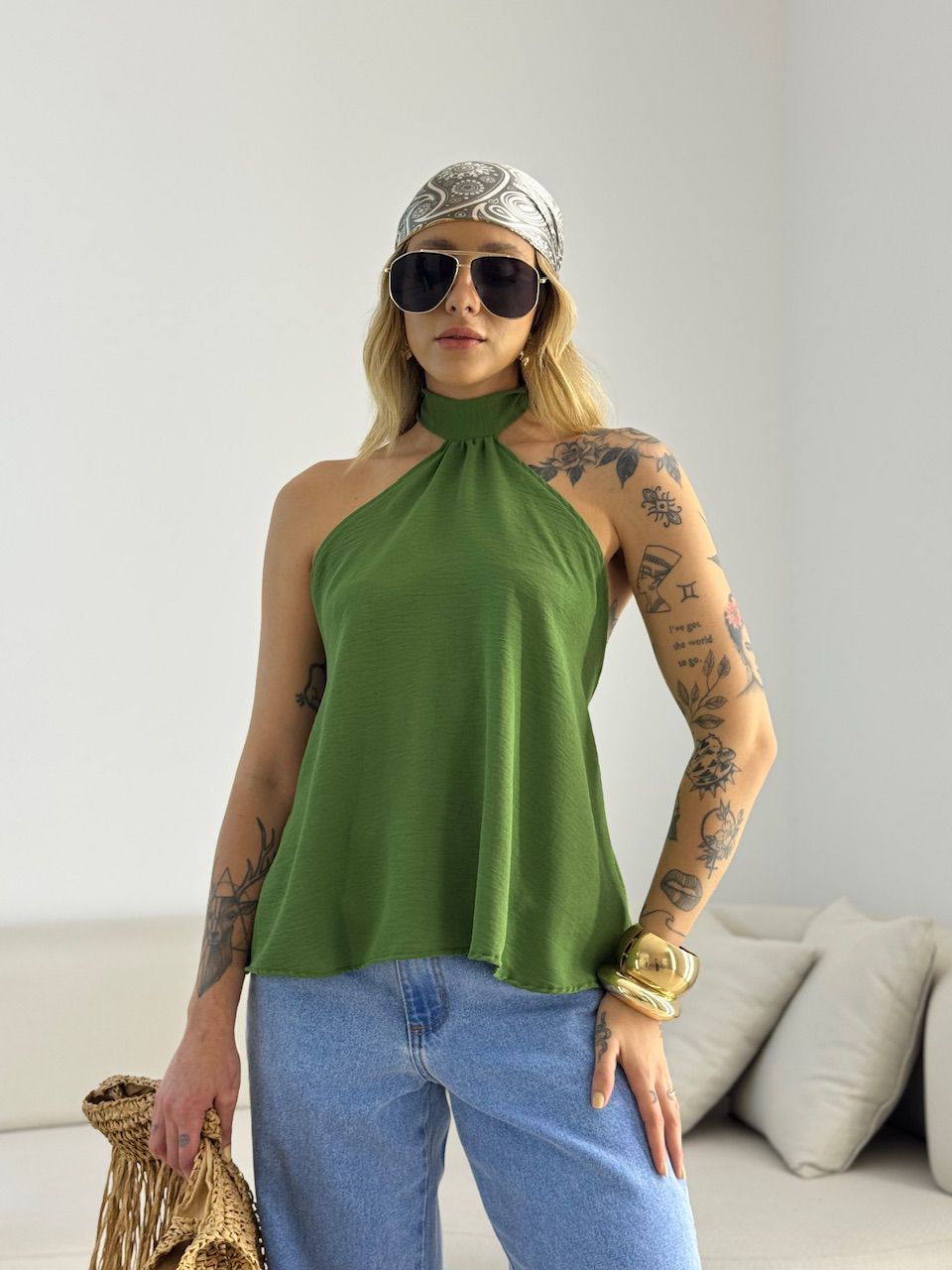 BLUSA ANA CLAUDIA CF FRENTE ÚNICA VERDE