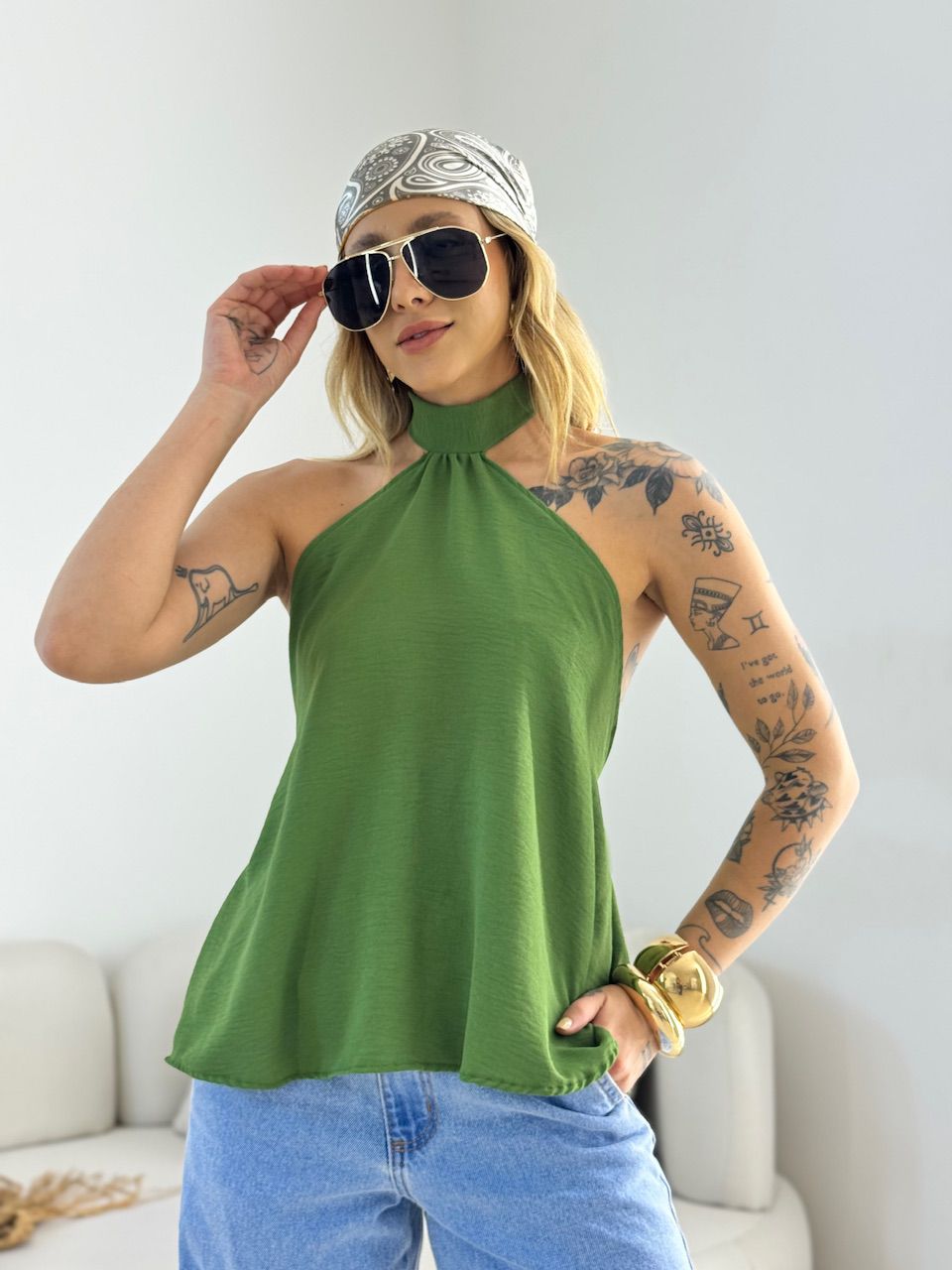 BLUSA ANA CLAUDIA CF FRENTE ÚNICA VERDE