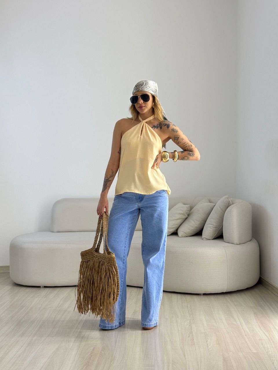 BLUSA CAROLINA CF GOTA Areia
