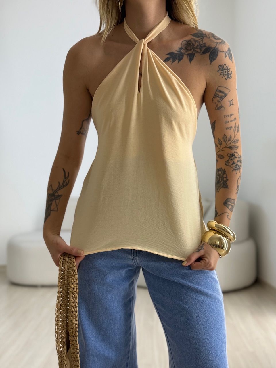 BLUSA CAROLINA CF GOTA Areia
