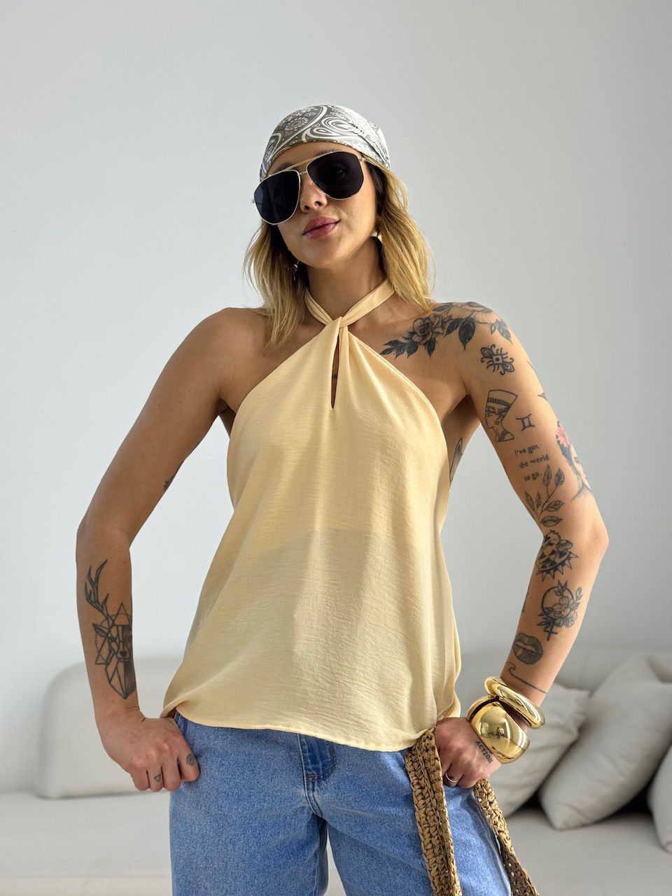 BLUSA CAROLINA CF GOTA Areia